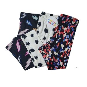 Dot Dot Smile 3 Pairs Girls  Multicolor Leggings Bold Designs Soft Stretchy 2T.